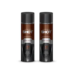 Layerr SHOT Dark Cocoa Deodorant Body Spray for Men - 120ml pack of 2