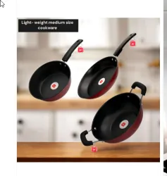  LAZYwindow Maroon Dishwasher Safe Metal Cookware Set of