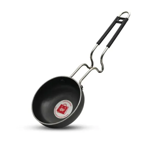 Image of LAZYwindow® Iron Induction Tadka Pan with Insulated Steel Handle 12cm