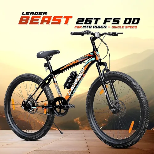 Image of Leader Beast 26T Mountain Bike Men Matt Black