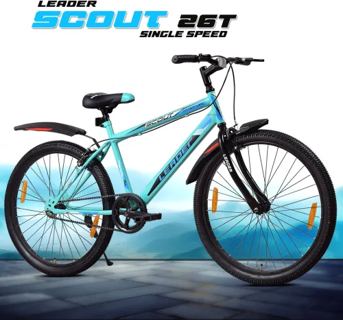 Image of LEADER Scout 26T SEA Blue BLACK for Ride 26 T (inch) Mountain Cycle