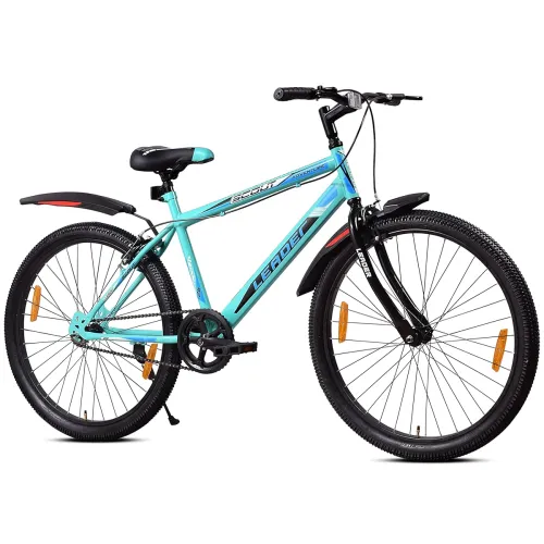 Image of Leader Scout MTB 26T Bike Without Gear Single Speed for Men - SEA Green Black