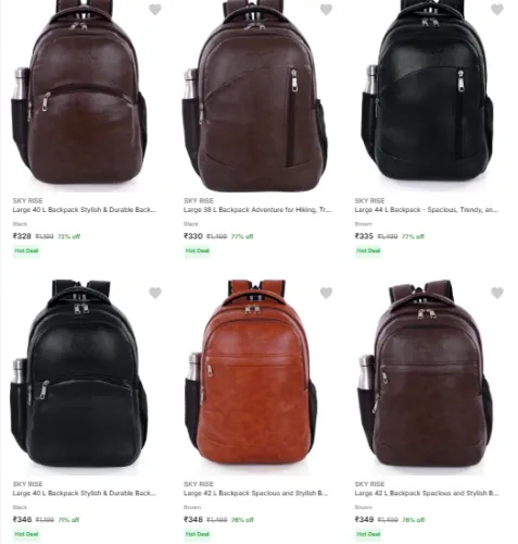 Image of Leather Backpack Starting @ ₹272