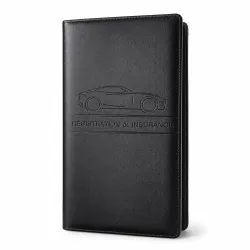 Leather Document Holder with Magnetic Closure (Black)
