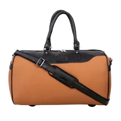 Leather World 30 Liter 20 Inch Canvas Weekender Travel Duffle Bag for Men & Women Luggage Bag with Detachable Shoulder Strap for Men & Women (TAN)