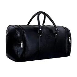 Leather World 55 L Leather Weekender Travel Duffle Luggage Bag 