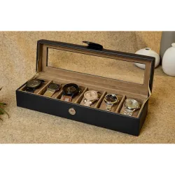 Leather World Faux Leather Watch Box 