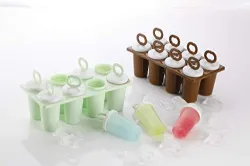 LEAWALL� Plastic Ice Tray Candy Maker Kulfi Maker Popsicle Mould Set Home Party Supplies Ice Cream Mold Scoop Circular Popsicle Sticks Holder Ice Cube Tray Spoon(1PCS)
