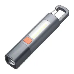 LED Flashlight Rechargeable Hand Torch With Telescopic Zoom And Carabiner
