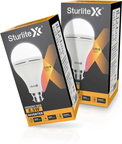 Image of Inverter 8.5W LED Rechargeable|3Hrs Battery Backup - (Pack of 2) 3 hrs Bulb Emergency Light (White)