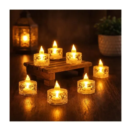 Image of LED Tea Light Candles Flameless Warm Yellow 3 cm, 12 Pcs