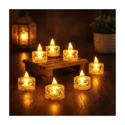 LED Tea Light Candles Flameless Warm Yellow 3 cm, 12 Pcs