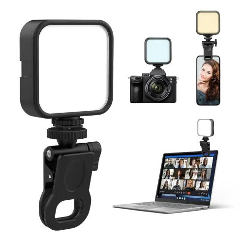 Image of LED Video Light with Clip for Laptop Rechargeable Dimmable 100 LED Beads Fill Light for Zoom Meeting
