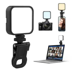 LED Video Light with Clip for Laptop Rechargeable Dimmable 100 LED Beads Fill Light for Zoom Meeting