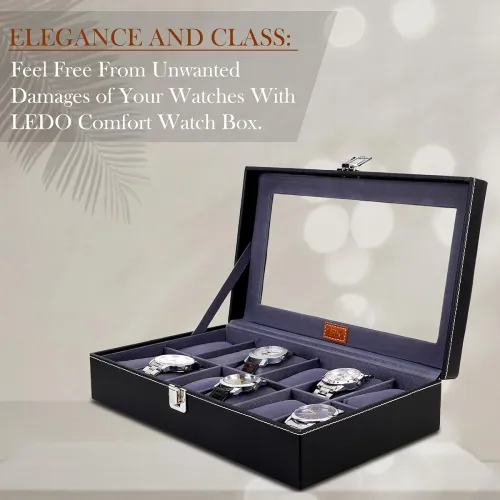 Image of Ledo 12-Slot PU Leather Watch Box