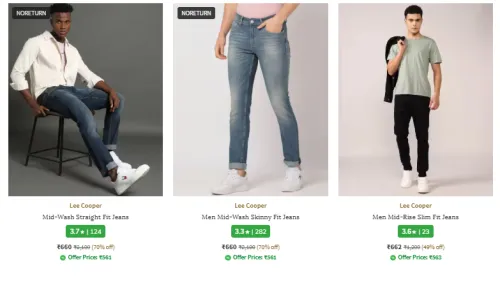 Image of Lee Cooper Men Jeans Minimum 60% Discount