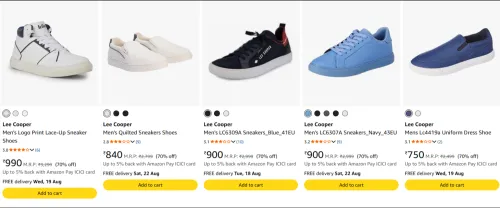 Image of Lee Cooper Men's Sneaker Shoes Upto 70% OFF