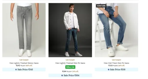 Image of Lee Cooper Men's Jeans starting @ ₹243