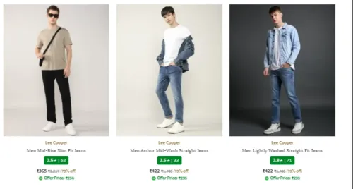 Image of Lee Cooper Men's Jeans Starting at ₹365