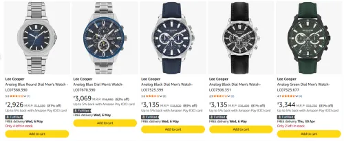 Image of Lee Cooper Men's Watches at minimum 80% Discount
