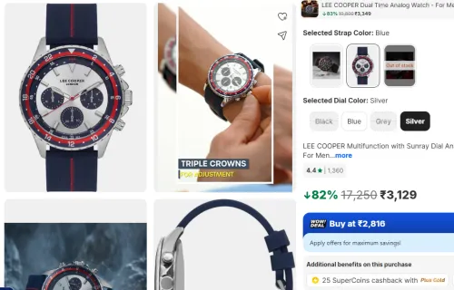 Image of LEE COOPER Multifunction with Sunray Dial Analog Watch