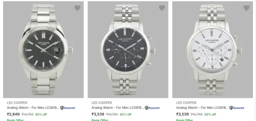 Image of Lee Cooper Watch Minimum 80% Discount