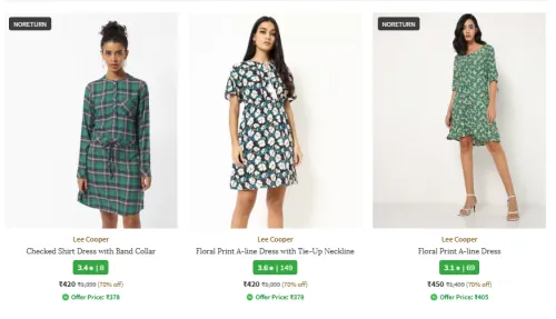 Image of Lee Cooper Women Dress Flat 70% Discount