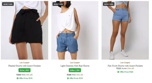 Image of Lee Cooper Women Fashion Shorts Flat 70% Discount