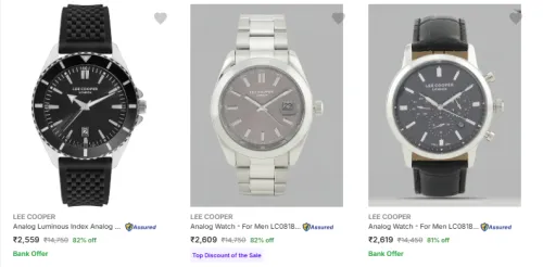 Image of Lee Cooper Wrist Watches minimum 82% Discount 