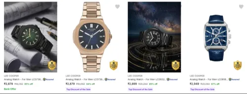 Image of Lee Cooper Wrist Watches upto 87% Discount