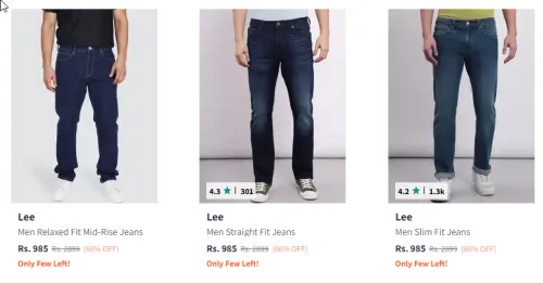 Image of Lee Men Jeans Minimum 60% Discount