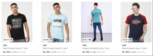 Image of Lee Men's T-Shirts at minimum 80% Discount 