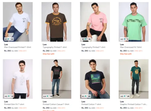 Image of Lee Men Tshirt Starting @ ₹293