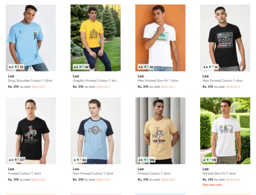 Image of Lee Men Tshirt Starting @ ₹319