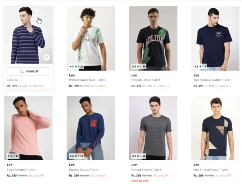 Image of Lee Men Tshirt Starting @ ₹399