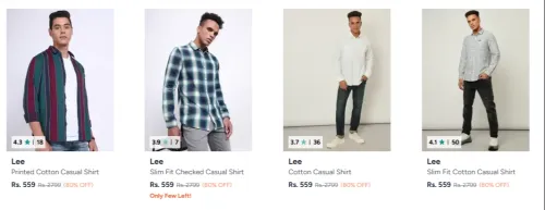 Image of Lee Men's Casual shirts at 80% discount 
