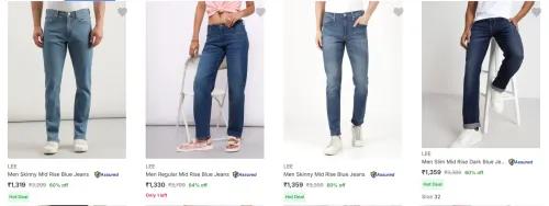 Image of Lee Men's Jeans at minimum 60% Discount