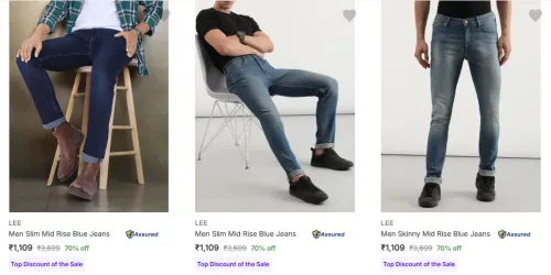 Image of Lee Men's Jeans at minimum 70% Discount