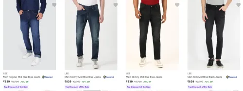 Image of Lee Men's Jeans at minimum 70% Discount