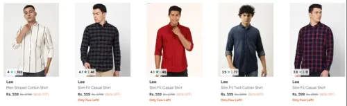 Image of Lee Men's Casual Shirt at minimum 80% Discount