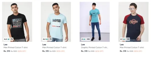 Image of Lee Men's Tshirts at 80% discount 