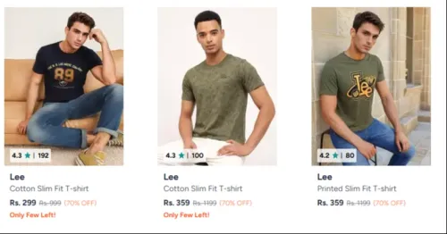 Image of Lee Men's T-shirts up to 70% Discount