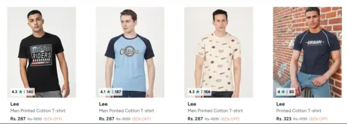 Image of Lee Men's T-shirts up to 82% Discount 