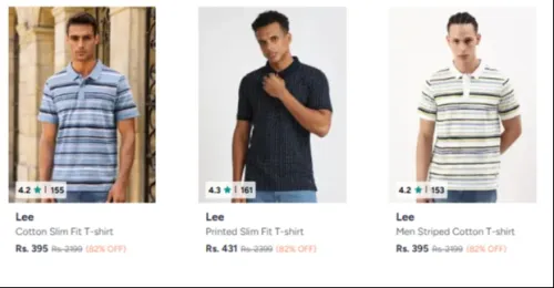 Image of Lee Slim Fit T-shirt Upto 82%Discount 