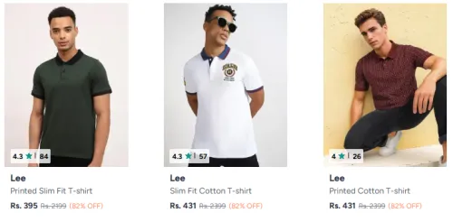 Image of Lee T-shirts @ Minimum 80% OFF