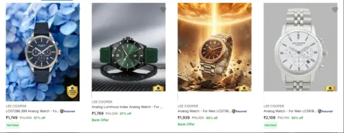 Image of Lee Cooper Men's Wrist Watches at minimum 80% Discount