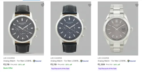 Image of Lee Cooper Men's Wrist Watches upto 85% Discount
