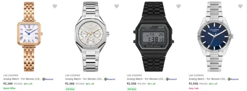 Image of Lee Cooper Women's Wrist Watches upto 86% Discount