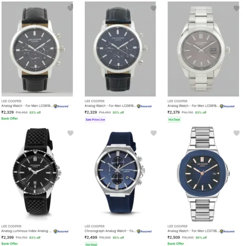 Image of Lee Cooper Wrist Watches @ Minimum 80% Discount