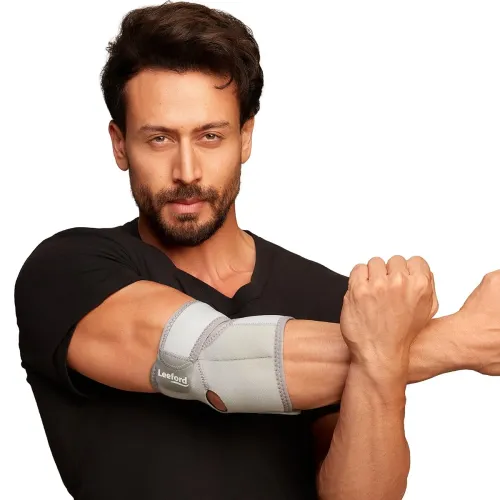 Image of Leeford Ortho Elbow Wrap for Gym, Powerlifting & Pain Relief, Universal